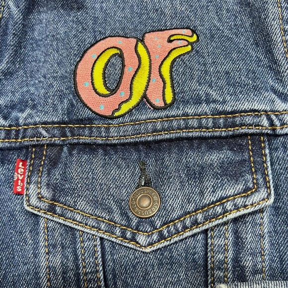 Levis x Odd Future OFWGKTA Denim Trucker Jacket 2012 Blue Mens Size M - Picture 2 of 10
